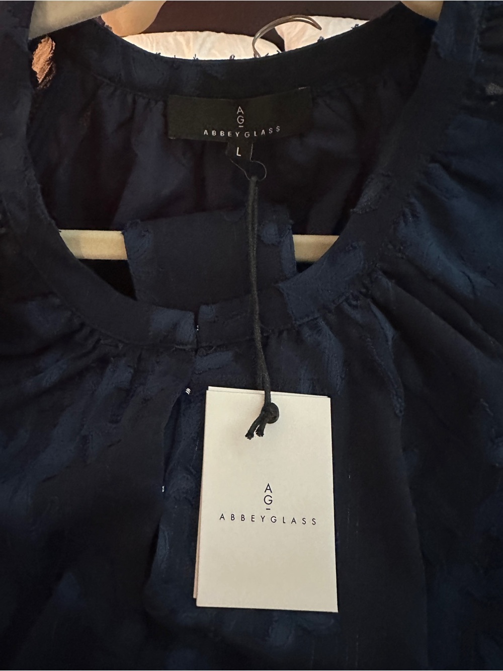 Elise Dress Navy Burnout Chiffon - Picture 7 of 8